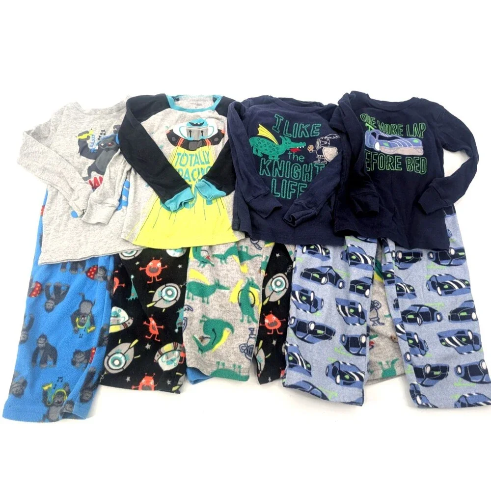 Carter Simple Joys Baby Toddler Pajamas Long Sleeve Pants Lot of 4 Size 3T